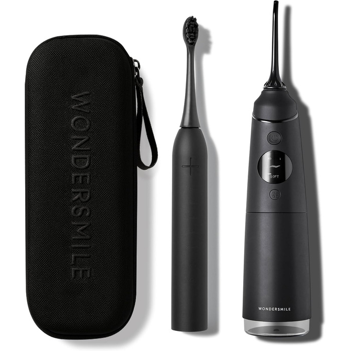 Електрична зубна щітка Wondersmile PRO - Перевірена TÜV, 4 режими, 60 днів роботи від акумулятора, чорний комплект для догляду за порожниною рота
