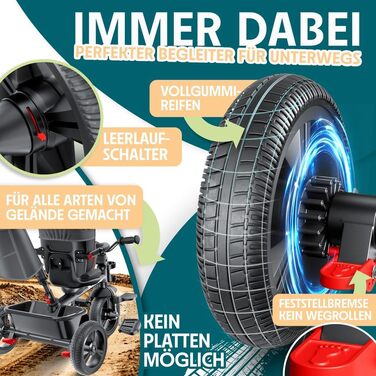 Триколісний велосипед KIDIZ 6-в-1 для малюків від 9 місяців до 25 кг: з ручкою, кошиком, сонцезахисним дахом, червоний