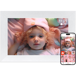 Цифровий фоторамка Frameo з Wi-Fi, 10.1 дюйма, сенсорний LCD-дисплей 1280x800, 32GB, автоматичне обертання, підтримка Frameo APP для обміну фото/відео