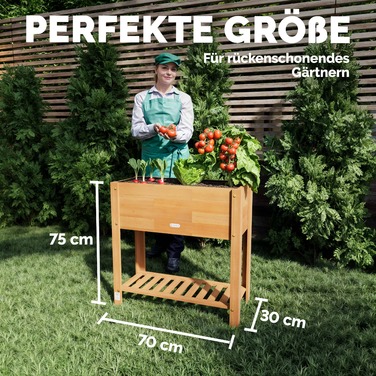 Піднята ліжко з дерева акації FSC-сертифіковано® 68x30x75см