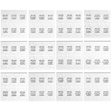 Набір баночок для спецій Com-Four® [Квадратні - 24 шт. | 120 мл] з етикетками та воронками, ручка для маркування, щітка для чищення (24 шт. з аксесуарами)