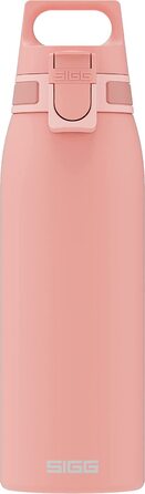 Вулична пляшка для пиття SIGG Shield ONE (/1 л), що не містить забруднюючих речовин і герметична пляшка для пиття, міцна спортивна пляшка для пиття з нержавіючої сталі з ОДНИМ верхом (0,75 л, сором'язливий рожевий)