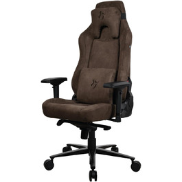 Ігровий та офісний крісло Arozzi Torretta Premium з SoftFabric™, 3D підлокітники, висока спинка, регульована решітка, 2 подушки (Коричневий)