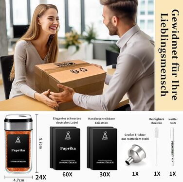 Набір для спецій XJ069: кутові контейнери з кришками та мітками | Кухове зберігання