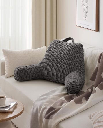 Зручне крісло-мішок Blissful Diary Lesekissen з memory foam для читання та відпочинку, сіре