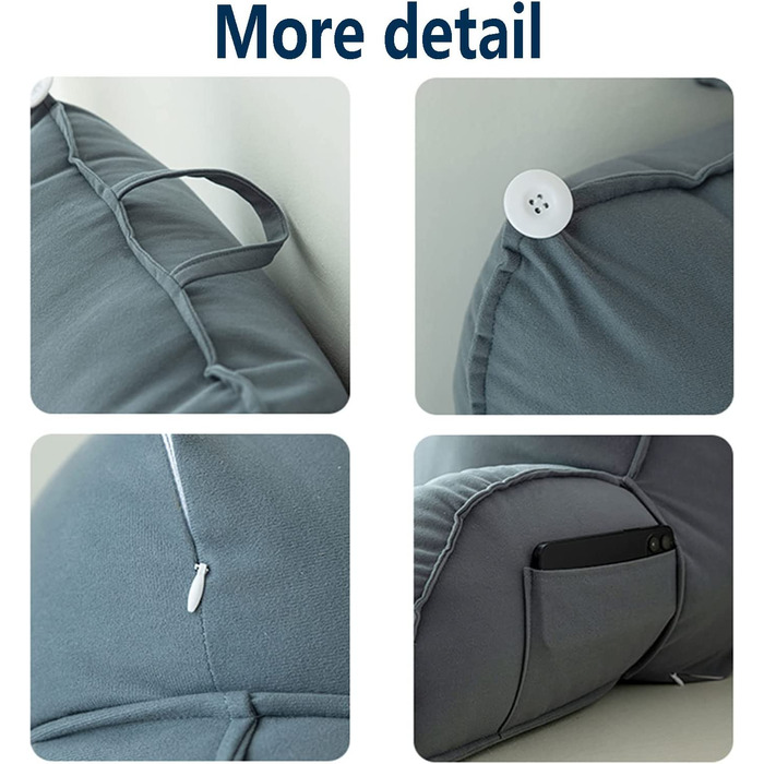 Підголовник HEATHE з підлокітниками, спинка для ліжка, подушка для читання з знімною подушкою для шиї та знімним чохлом, для читання або ігор на ліжку/дивані/підлозі Dream Orange 75×40×50cm (без підголівника)