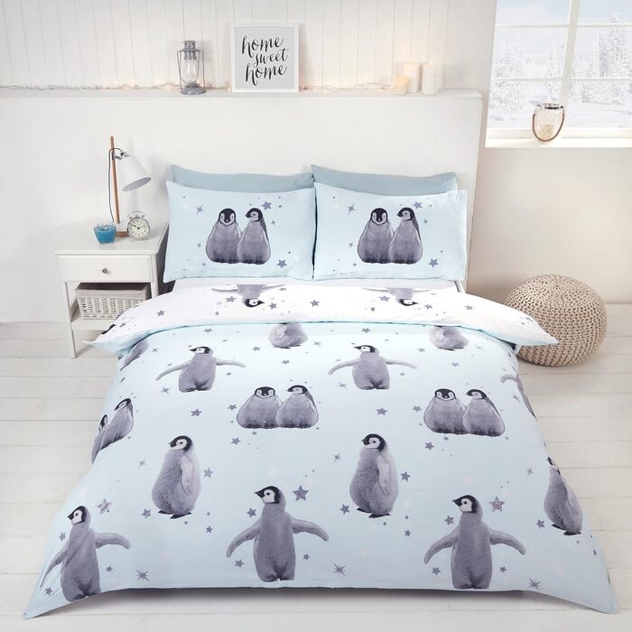 Комплект підковдри Rapport Penguin Pattern, односпальне ліжко (лід, King Size)