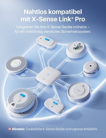 X-Sense Розумний димовий сповіщувач Wi-Fi з магнітною кріпленням, сертифікований EN 14604, мережевий димовий сповіщувач, керування через додаток, з базовою станцією SBS50, бездротовий димовий сповіщувач, SD11-MR61, комплект з 6 шт. білий