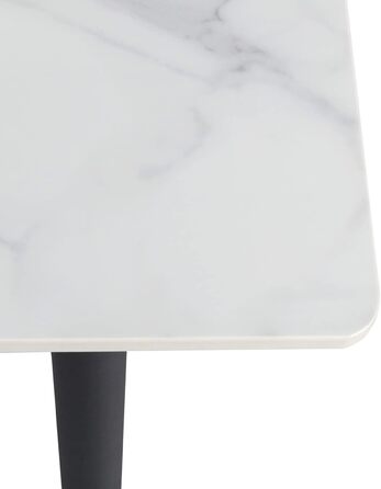 Стіл кухонний FATIVO, 80x80 см, білий глянцевий, для 2 осіб, з металевими ніжками, скандинавський стиль