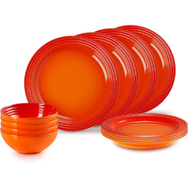 Набір посуду Le Creuset 12 предметів з кераміки, колір - рубіново-червоний, артикул 79351000907081