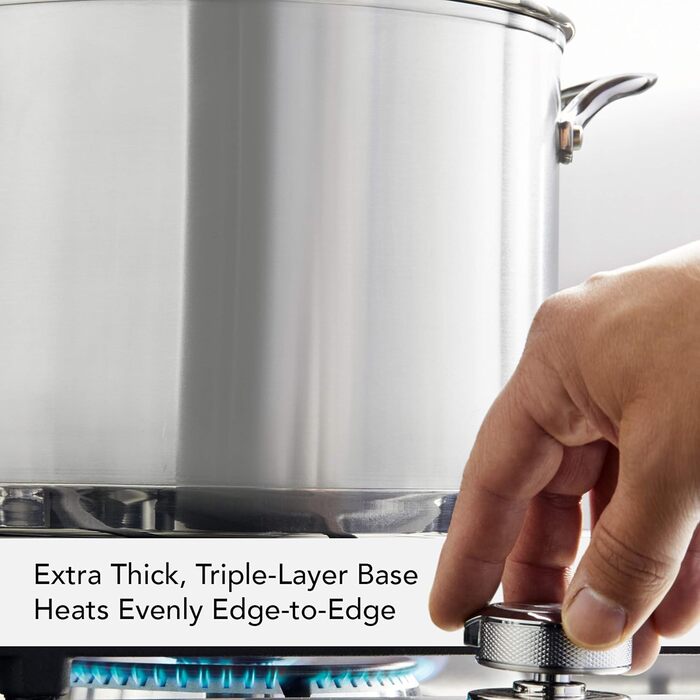 Сковорода гриль KitchenAid 71012 з тришаровим дном, нержавіюча сталь, з антипригарним покриттям, 7.6 л