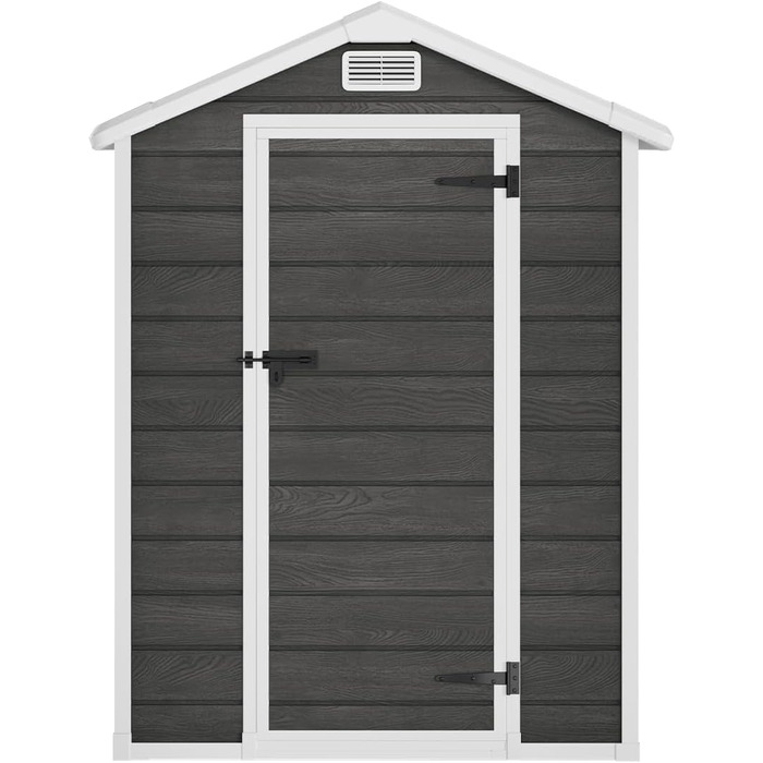 Садовий будиночок STEELSØN Novara 192x92x151 см – пластиковий сарай для інструментів з вікном, стійкий до погодних умов, темно-сірий
