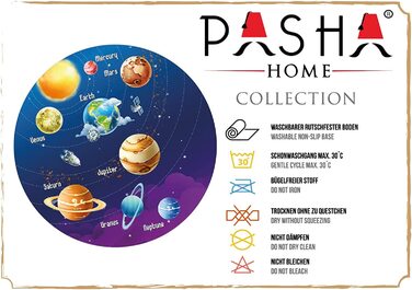 Дитячий килимок Pasha Home / автомобільний килим з поліефірного і фланелевого волокна / Килимки для дитячої кімнати нековзні і стійкі до плям / ігровий килимок з мотивом можна прати (100 см круглої форми, планета)