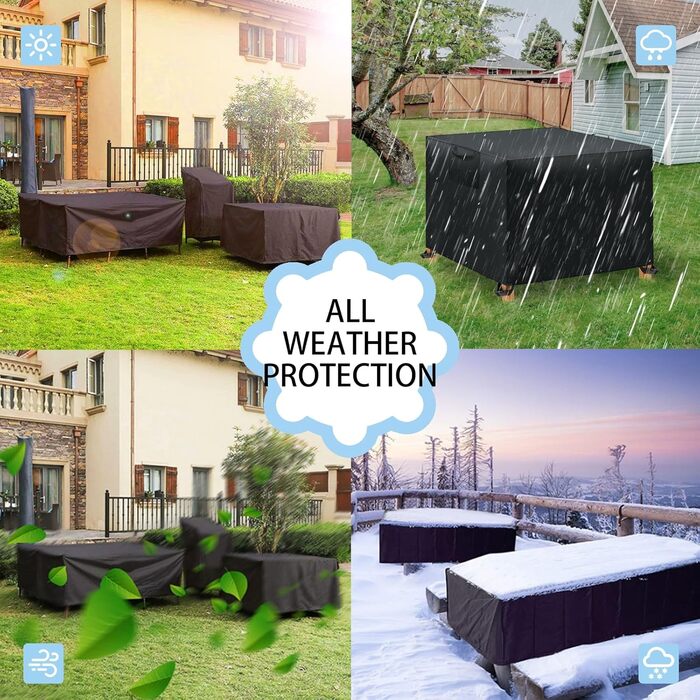Водонепроникний чохол для садово-патіо меблів, анти-UV, міцний, 420D Oxford, 180x120x74 см (Чорний)