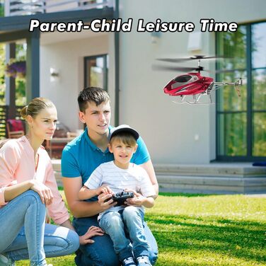 Радіокерований вертоліт VATOS для хлопчиків, 2.4G зі світлодіодним підсвічуванням, від 12 років, фіксована висота, легкий старт, червоний