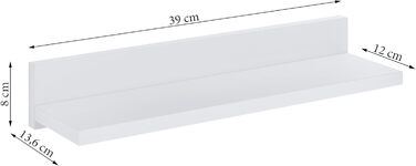 Набір полиць настінних Wandregal 39 см (3 шт) - білі полиці для спальні, ванної, кухні, офісу