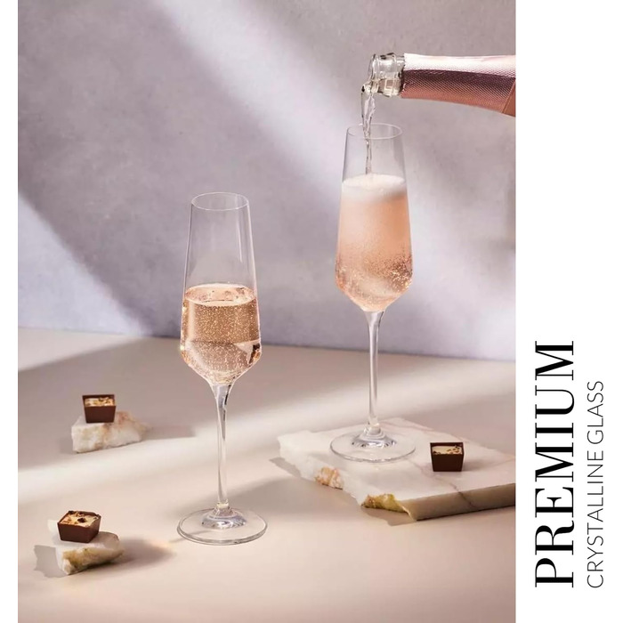 Кроснo Champagnerflötengläser: 4 кришталеві келихи для шампанського, 180 мл, колекція Avantgarde, для шампанського, просекко, сект, миється в посудомийній машині