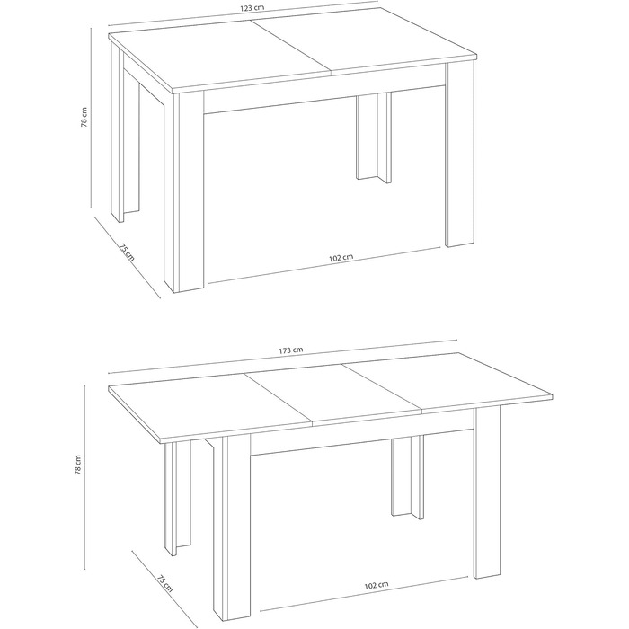 Розсувний обідній стіл Habitdesign Kendra, білий та канадський дуб, 140–190 x 78 x 90 см