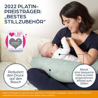 Подушка для вагітних Niimo XXL - подушка для годування, подушка для сну на боці, 100% бавовна, 200 x 70 см, м'ятно-зелений колір