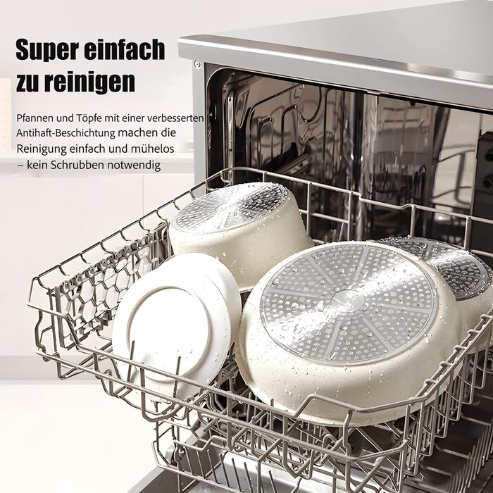 Набір кухонного посуду 11 предметів з антипригарним покриттям, знімні ручки, рожевий. Підходить для індукційних, газових плит, духовки та посудомийної машини. Без PFAS.