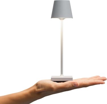 Sigor Nuindie Pocket - LED-лампа на акумуляторі, 21 см, IP54, USB-C, 7 годин, сірий небілющий