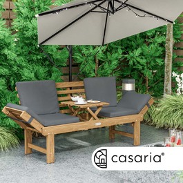 Садова лавка 200x45x76см акацієва деревина FSC-сертифікований® кабріолет