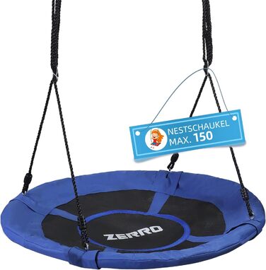 Сітчаста гойдалка ZERRO для дітей та дорослих, Ø120см, регульована висота, до 150кг (Блакитна)