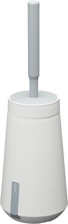 Тримач для щітки для туалету Tiger Tess, окремостоячий, з відсіком для зберігання очищувача та гнучкої щітки для туалету Swoop, колір білий / світло-сірий (білий / світло-сірий, закритий)