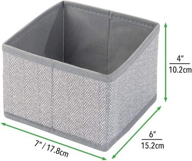 Набір з 12 ящиків для зберігання - Органайзер для білизни, аксесуарів, прикрас і т.д. - Тканинна коробка з дихаючого синтетичного волокна з текстурованим виглядом - Темно-сірий (сіра ялинка)