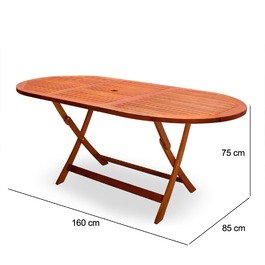 Садовий стіл Алабама Акацієва Деревина FSC® сертифікований 160x85x75см