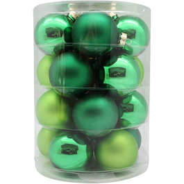 Чарівні різдвяні кулі зі скла 6 см, 20 шт. ялинкові кулі, колір (вічнозелені (Світло-зелений, зелений, темно-зелений ))