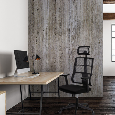 Офісне крісло / Крісло на коліщатках SPINIO PRO з сітчастою/тканинною оббивкою, чорного кольору, hjh OFFICE