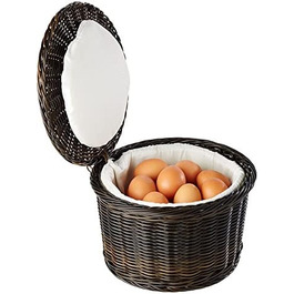 Кошик для яєць APS 'PRO LINE - чорна / коричнева кошик для зберігання яєць з дротом з нержавіючої сталі по краю, що вміщає близько 20 яєць, витримує тиск