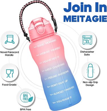 Спортивна пляшка для води з відмітками часу MEITAGIE 3,8 л BPA Free