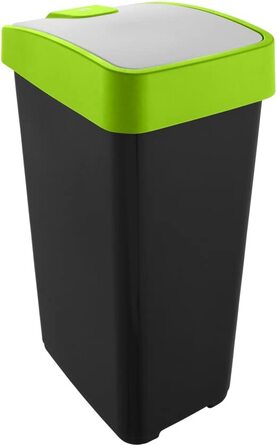 Сміттєвий бак преміум-класу keeeper з відкидною кришкою, м'який на дотик, магнієвий, графітово-сірий (45 л, Зелений)