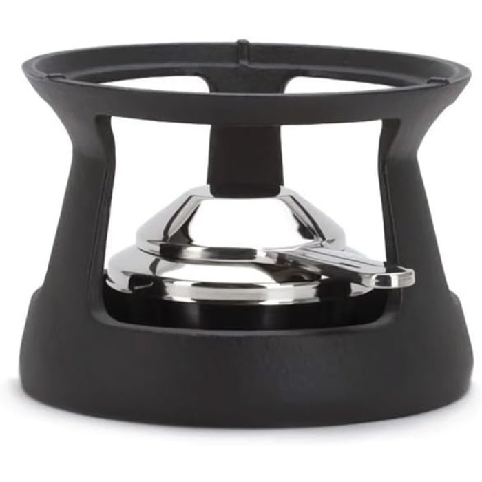 Набір для фондю Alessi Mami Bourguignon: каструля з нержавіючої сталі 18/10, пальник, підставка, дерев'яна ручка (діаметр 16 см)