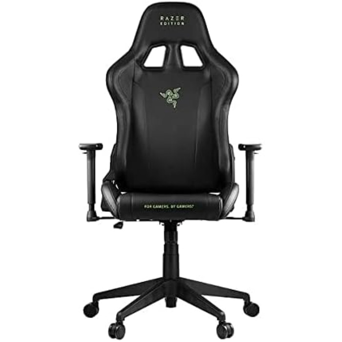 Ігрове крісло Razer TAROK Essentials Edition від Zen Gaming, з підтримкою попереку та шиї, 3D підлокітники, чорний/зелений колір