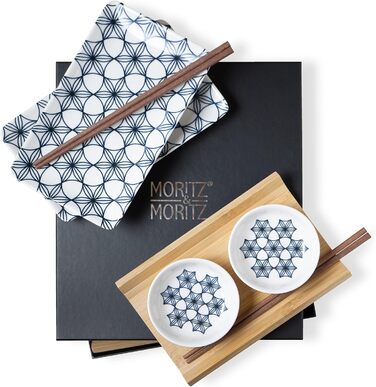 Набір посуду для суші на 2 персони, 10 предметів, сині квіти для гурманів Moritz & Moritz