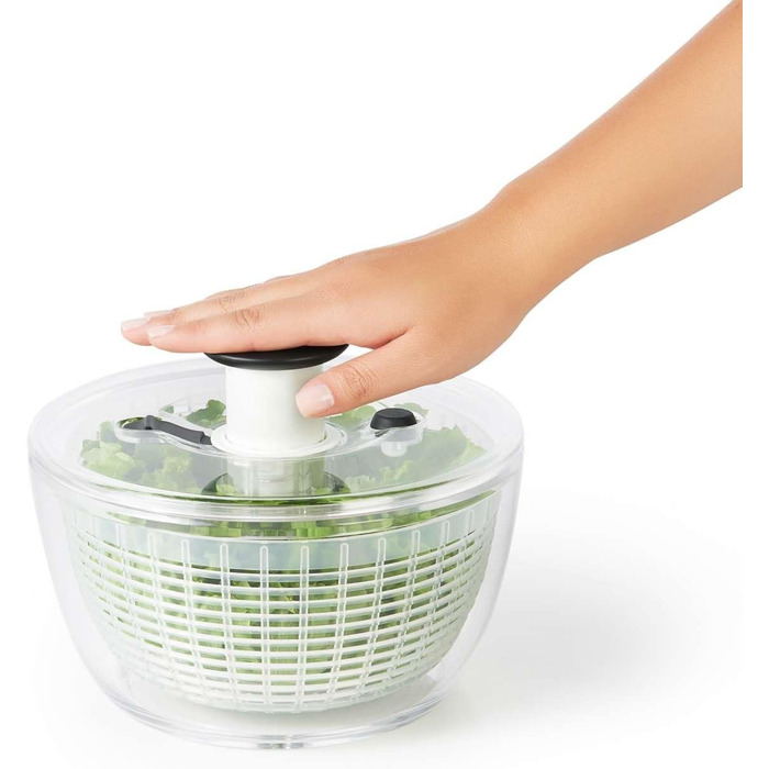 OXO Good Grips Салатниця-віджимник з ситом та кришкою, зелена – для сушіння салату