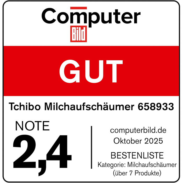 Електричний спінювач молока Tchibo, 130 мл, з нержавіючої сталі, антипригарне покриття, для капучино, лате макіато та какао