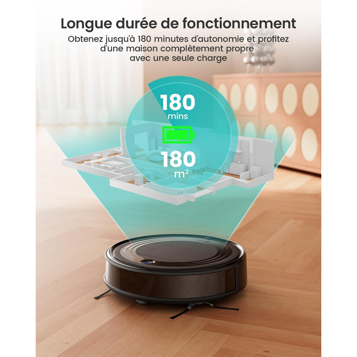 Робот-пилосос LEFANT з функцією миття підлоги, 5500Pa, LiDAR-навігація, багатошарове мапування, віртуальна зона, керування через Alexa/APP/WiFi, ідеальний для шерсті тварин, килимів та твердих підлог (M310)
