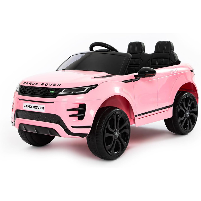 Дитячий електромобіль Range Rover Evoque, ліцензійний, 12V, MP4, шкіряне сидіння, рожевий