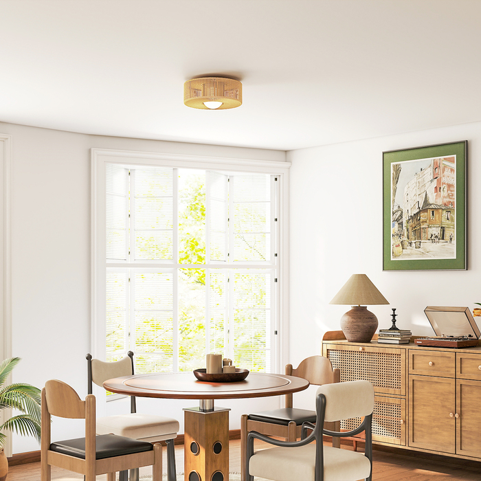 Підвісна стельова лампа в стилі бохо з патронами G9 для LED ламп, абажур з натурального канату