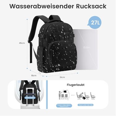 LOVEVOOK Рюкзак для жінок, чорний, 15.6 дюймів, водовідштовхуючий, з відділенням для ноутбука, для школи, університету, роботи