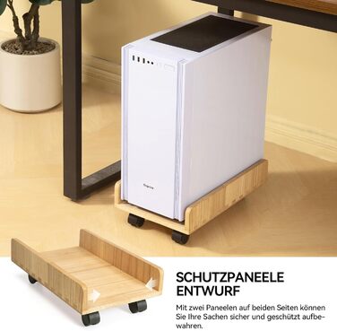 Кріплення для CPU KIRIGEN, комп'ютерний корпус ATX, мобільний стенд з колесами, натуральне дерево