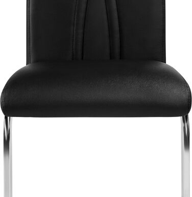 Набір кухонних стільців Yaheetech, поворотний стілець, металева основа, обідній стілець, м'який стілець (4, чорний)