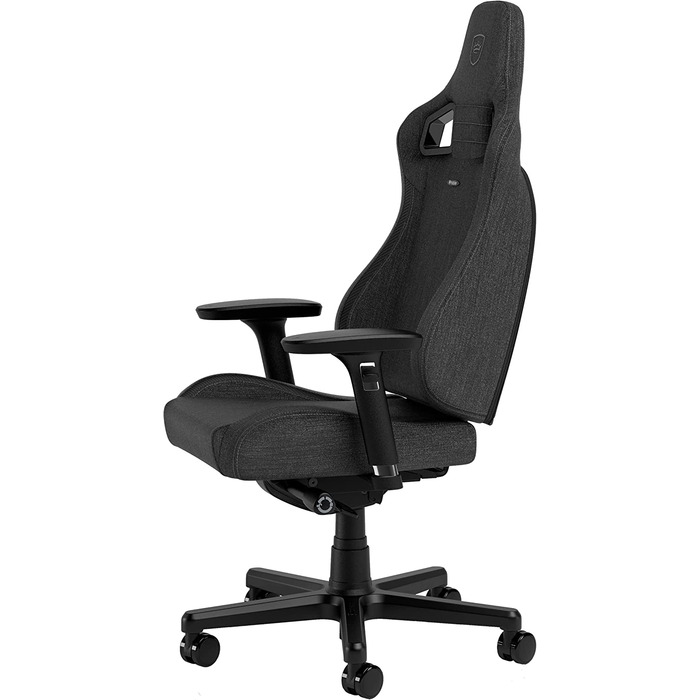 Крісло ігрове Noblechairs Epic Compact TX, ергономічне, сіре, з підтримкою голови та попереку, для тіла до 120 кг, дихаюча тканина