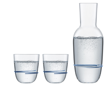 Графин для води з келихами, набір із 3 предметів, блакитний Aura Zwiesel Glas
