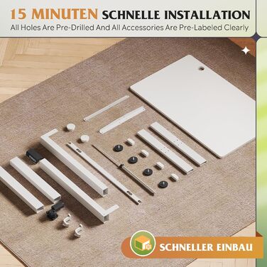 Регульований стіл Devaise 100x60 см з однією стільницею та тихим мотором, стіл для стояння та сидіння з функцією пам'яті на 3 положення, ергономічний комп'ютерний стіл для офісу, білий 100x60 см