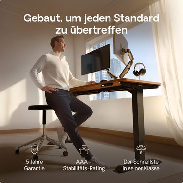 Електричний стіл Desktronic HomePro 160x80 см з регулюванням висоти, подвійний тихий мотор, сенсорне управління, підвищена вантажопідйомність, для дому та офісу